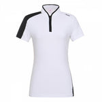 Women's Perforated Shoulder Sport Zip Polo